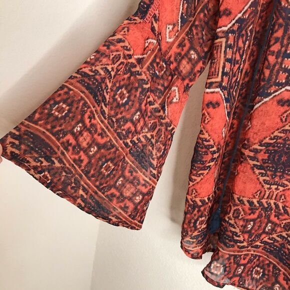 Miss me‎ boho flared sleeve sheer blouse - Picture 8 of 9